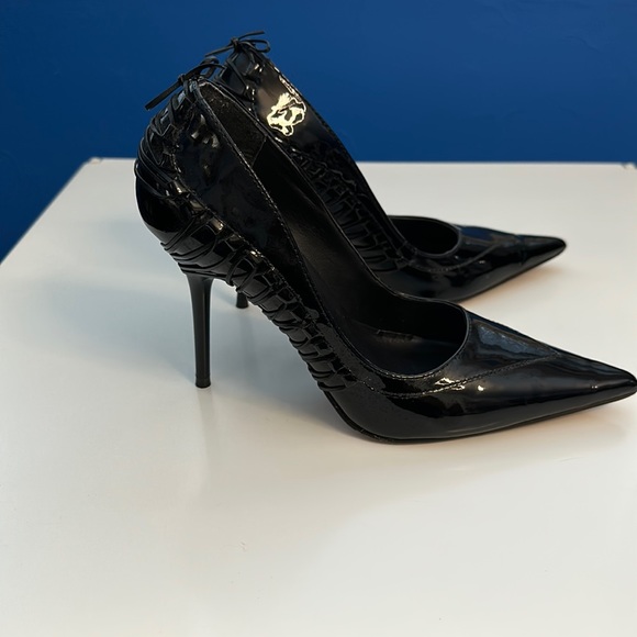 Schutz leather lace-up wrapped stilleto heel - Picture 2 of 5